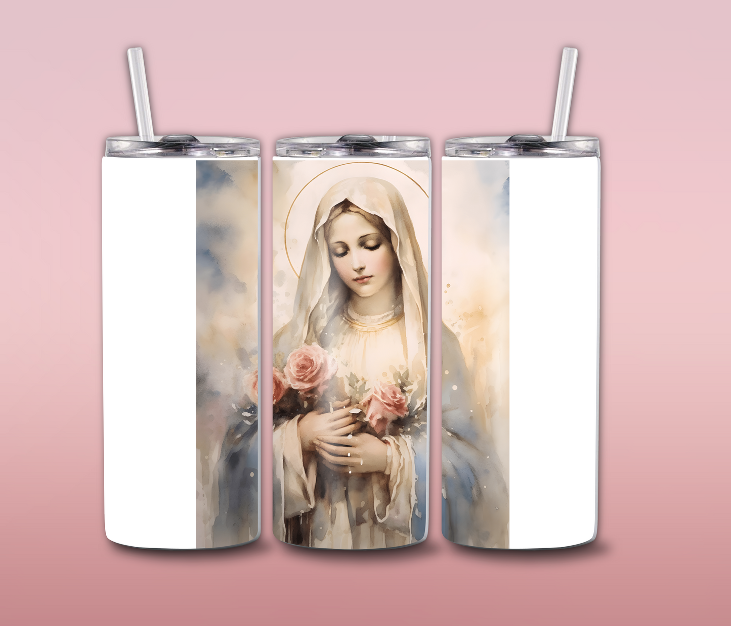 Virgin Mary with Roses - 20oz Skinny Tumblers