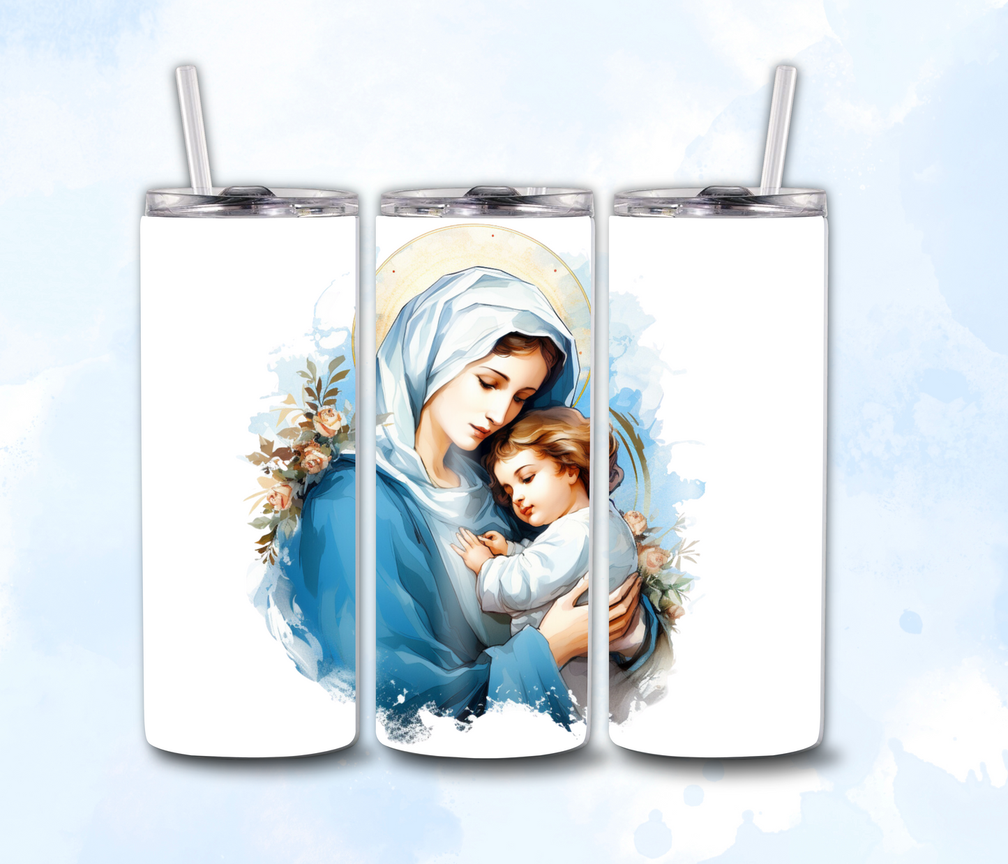 Virgin Mary and Child 1 - 20oz Skinny Tumblers