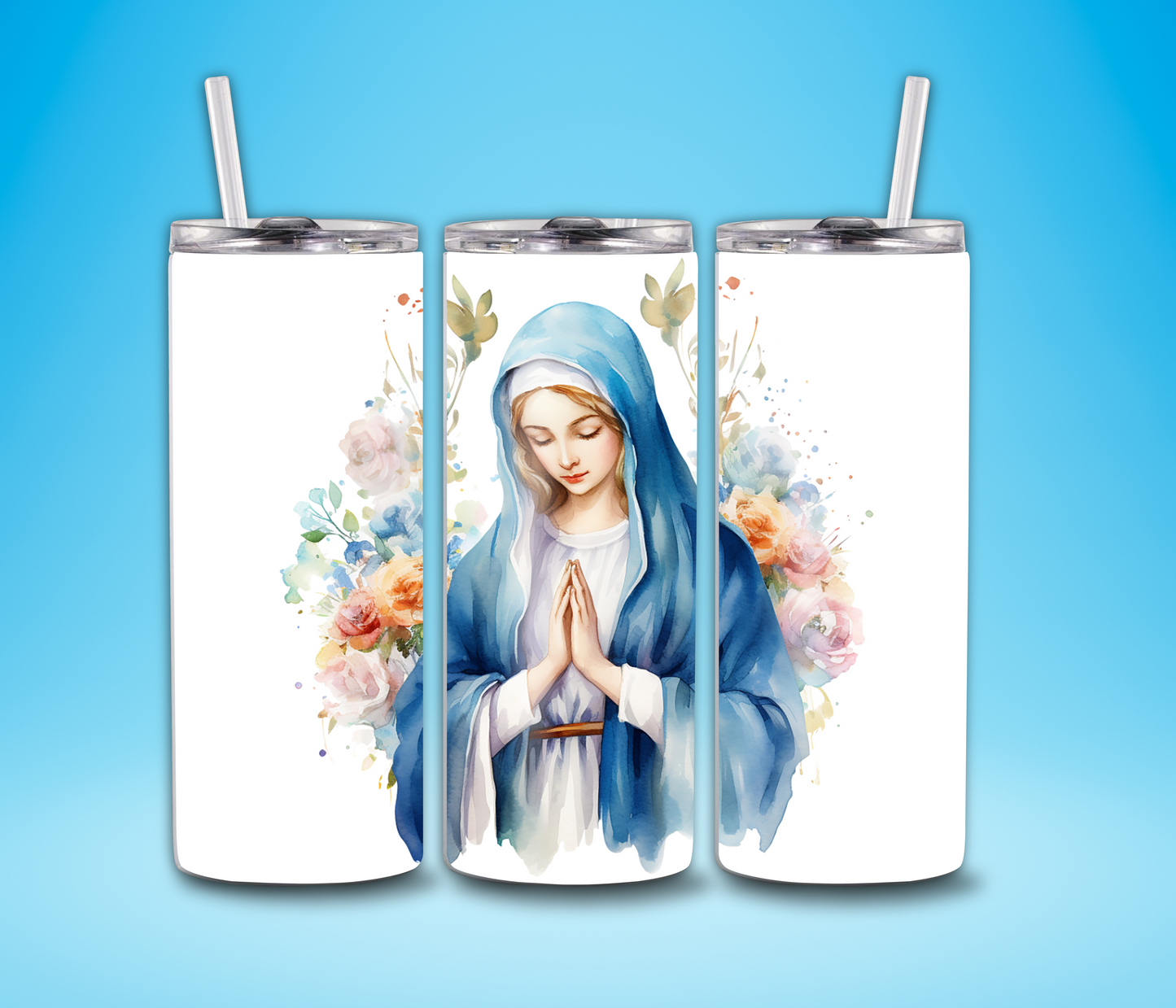 Virgin Mary Praying Hands 1 - 20oz Skinny Tumblers