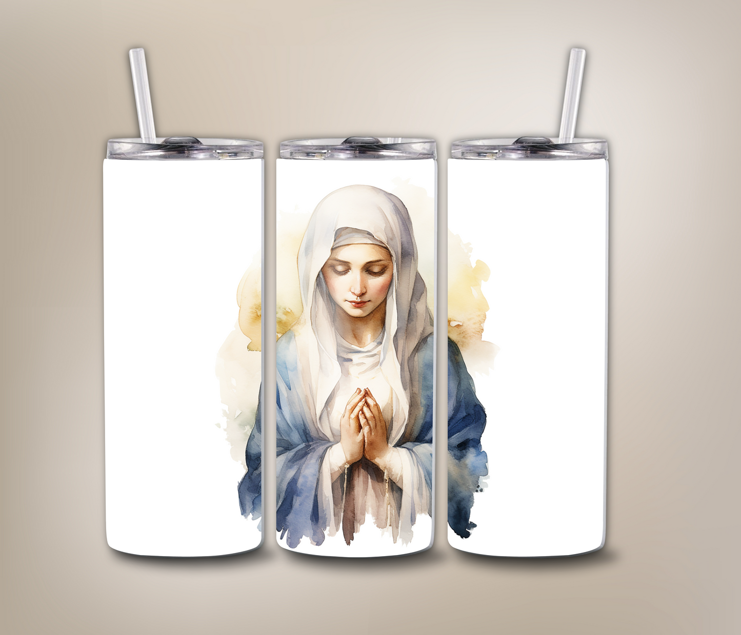 Virgin Mary Praying Hands 2 - 20oz Skinny Tumblers